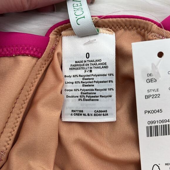 J.Crew Ruched Ruffle One-Piece Swimsuit -  Radiant Fuchsia - 0 - NWT - Picture 5 of 7